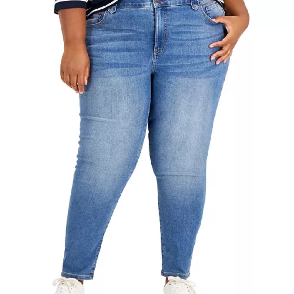 Tommy Hilfiger Blue Skinny Jeans with Raw Hem